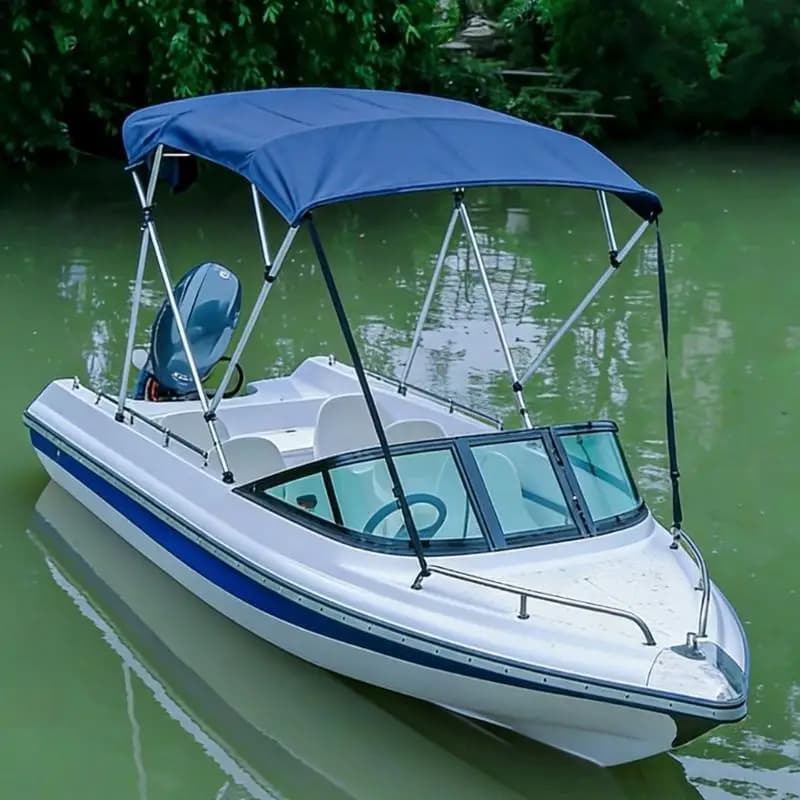 Couverture solide pour bateau pêche en forme V à Base plate, comprenant des divisions à dégagement rapide cadre