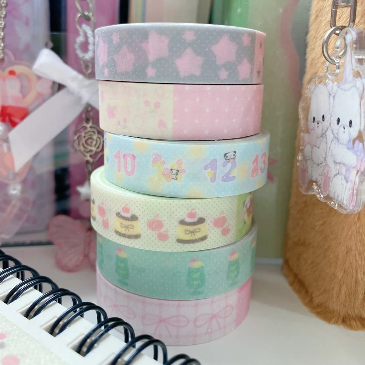 Kawaii déco Washi ruban pour Scrapbook papeterie bricolage artisanat d'art Album mignon Panda ruban de masquage ruban adhésif pour scrapbooking