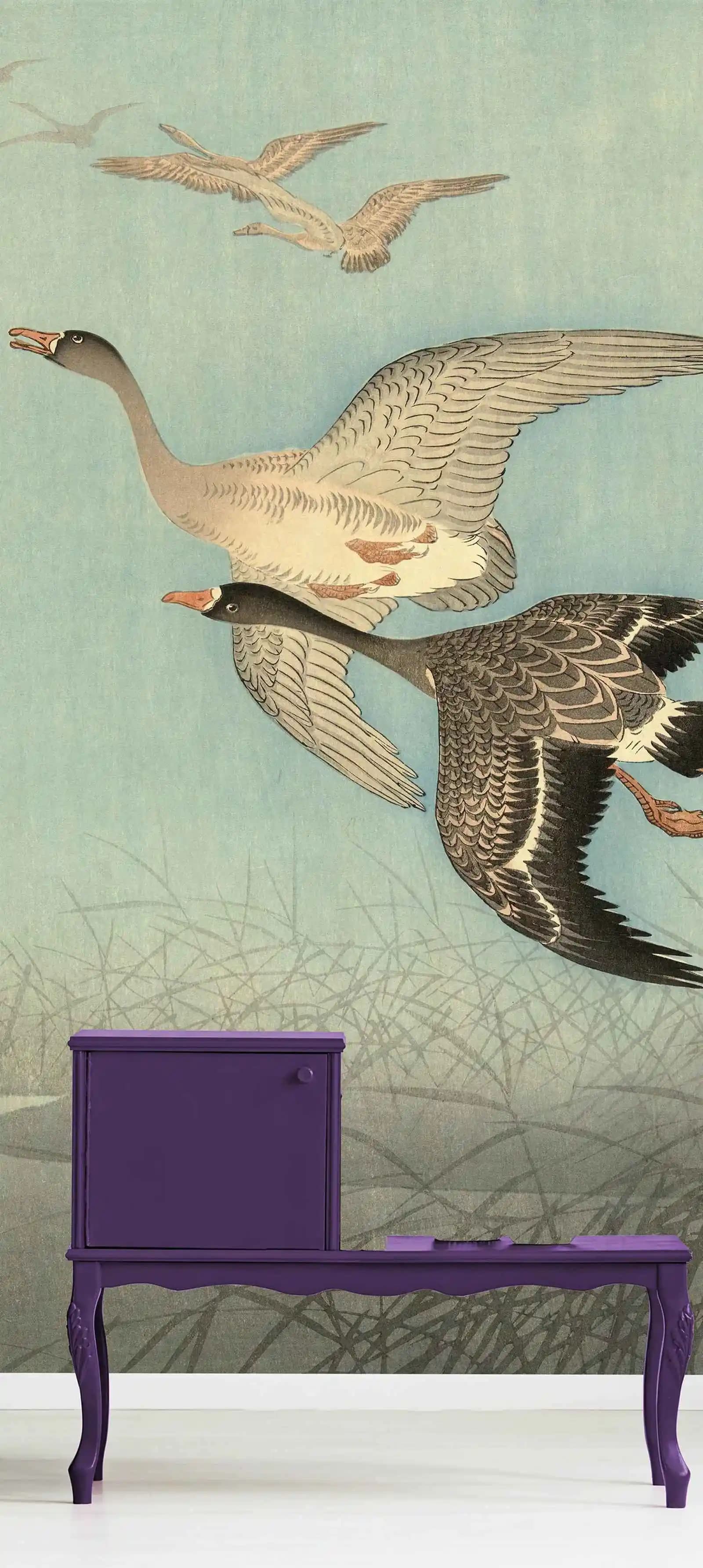 Papier peint régulier Vintage oiseaux volants, papier Mural Animal de grande taille pour la décoration de la maison, Art Mural, papiers Non tissés traditionnels
