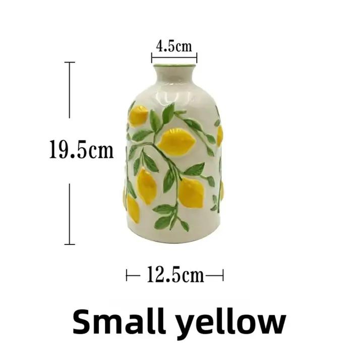 Vase en céramique en forme de fleur de citron, décoration, pot de fleurs hydroponique, arrangement f