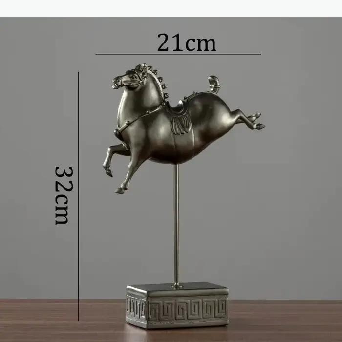 Sculpture de cheval guerrier en terre cuite antique, décoration de bureau, figurine de cheval abstra