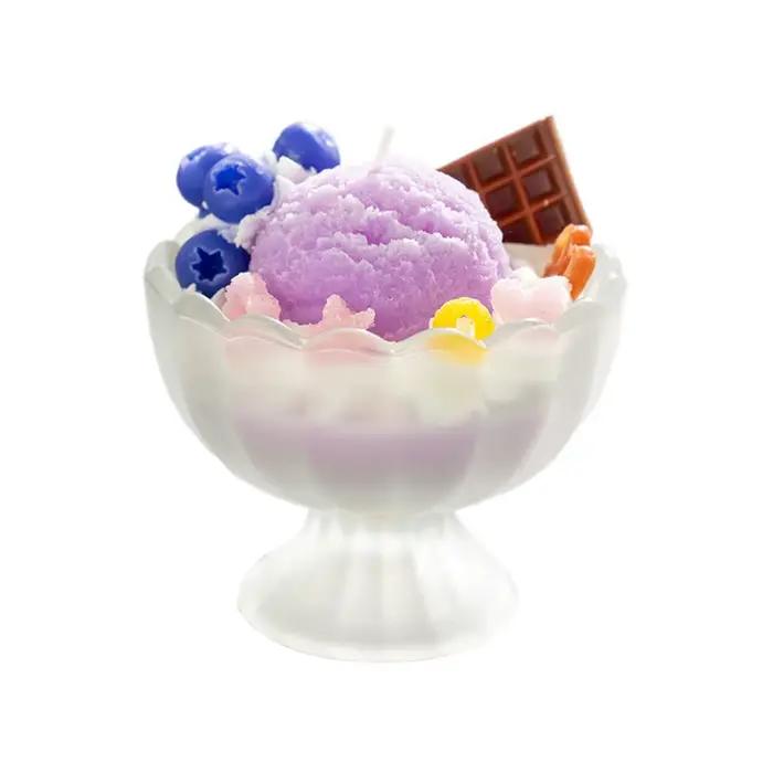 Bougie parfumée de crème glacée, bougie parfumée décorative, belles bougies de romathérapie de coule