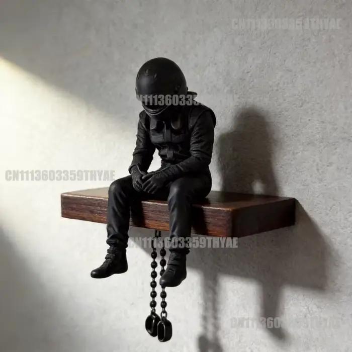Figurine assise de style course créatif, miniature imprimée en 3D, ornement de bureau pour chambre,