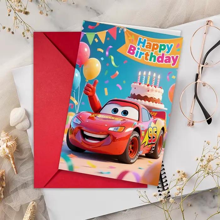 Bougie numérique 0-9 Racing Story, bougie d'anniversaire Lightning McQueen, gâteau mignon avec plug-