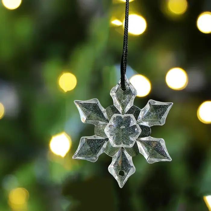 Flocon de neige Transparent suspendu décorations acrylique salle jardin avant-toit bricolage Camping mariage Site Festival atmosphère décoration