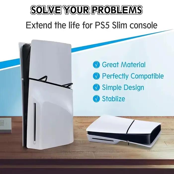 Support horizontal pour console PS5 Slim/Pro (version disque/numérique), accessoires, support en acrylique transparent, base triangulaire pour Playstation 5