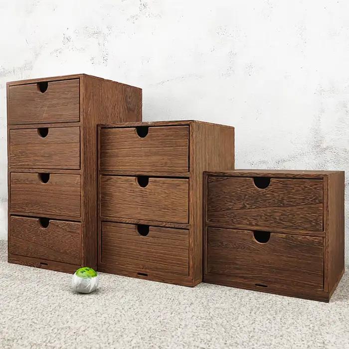 MELWooden-Petite boîte de rangement décorative, idéale pour le bureau