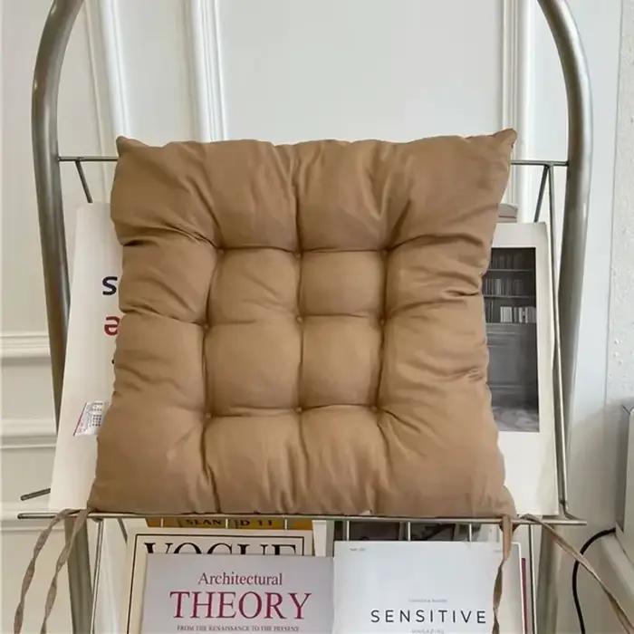 Coussin en lin et coton perlé carré pour dossier de tabouret