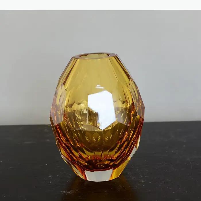 Vase en verre couleur ambre, pots à fleurs en verre transparent, décoration de bureau, arrangement de fleurs, vases floraux, décoration esthétique de la pièce
