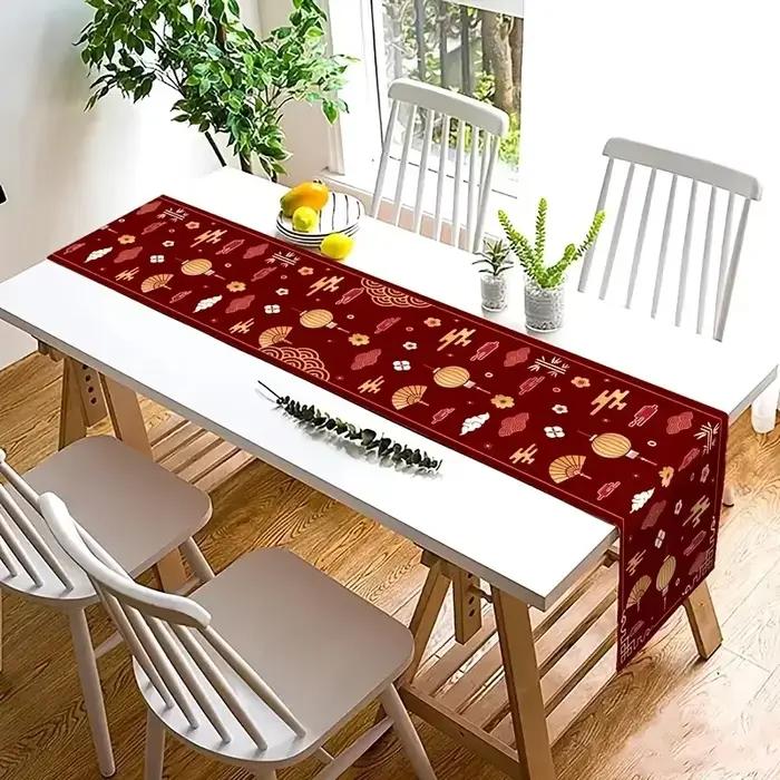 Chemin de Table en Lin pour Nouvel An Chinois