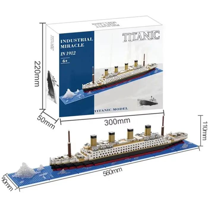 Titanic créatif luxe Iceberg bateau de croisière bateau couronne ensemble ville bricolage modèle blocs de construction briques jouets pour enfants adulte cadeau
