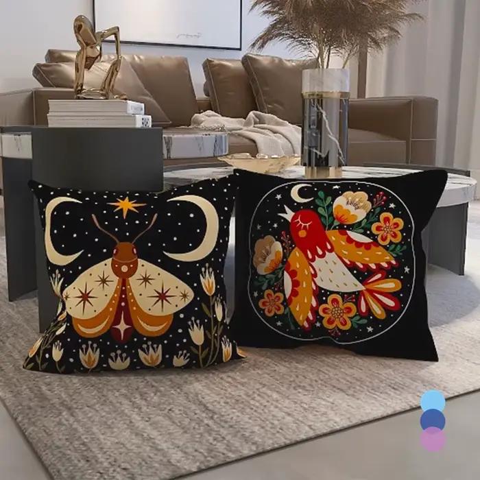 Housse de coussin noire, taie d'oreiller pour salon, Funda Cojin 45*45, décor de ferme, décoration nordique pour la maison