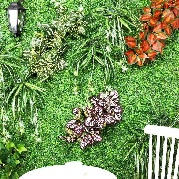 Gazon artificiel vert plantes de décoration murale