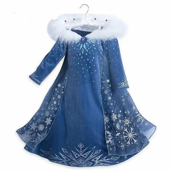 Robe Elsa pour filles, vêtements de fête Cosplay, imprimé reine des neiges Anna, robe de princesse d'anniversaire, Costume pour enfants, nouvelle collection 2024