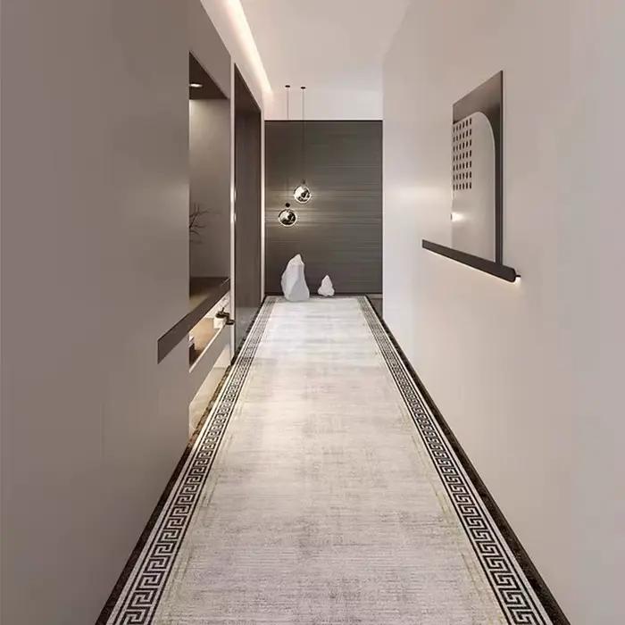 Tapis de coureur de couloir pour la décoration de salon, tapis de sol d'allée de maison, zone de décoration d'entrée de luxe, longue bande