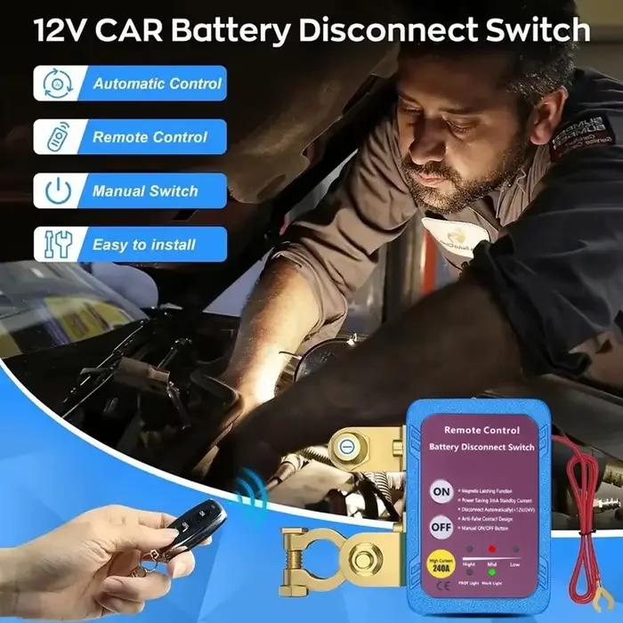 Interrupteur d'alimentation de déconnexion de batterie 12V 240A, interrupteur d'arrêt avec télécommande pour voiture et camion