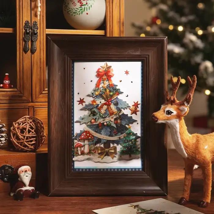 10 feuilles de papier décoratif gaufré à thème de Noël