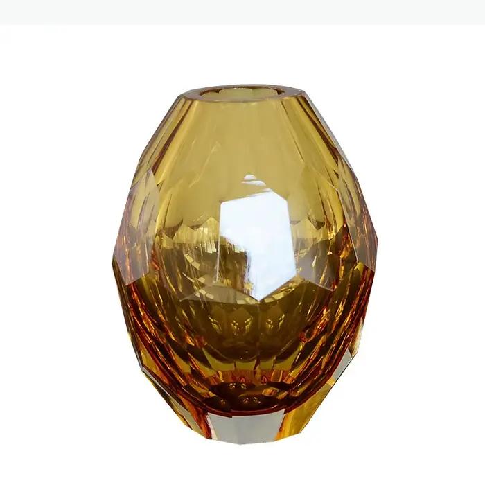Vase en verre couleur ambre, pots à fleurs en verre transparent, décoration de bureau, arrangement de fleurs, vases floraux, décoration esthétique de la pièce