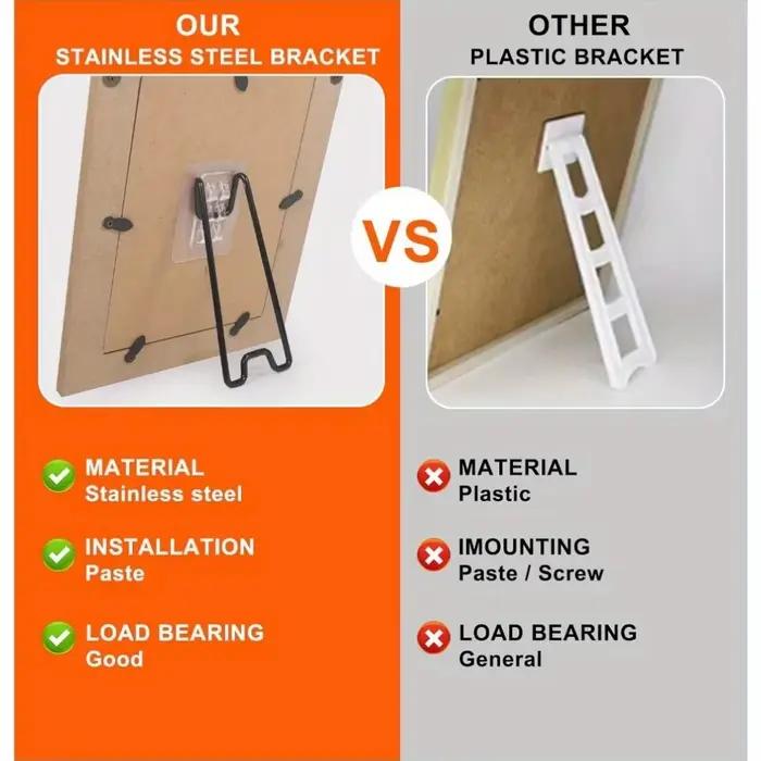 1/2 ensemble de supports pour cadres photo - support d'affichage en métal durable