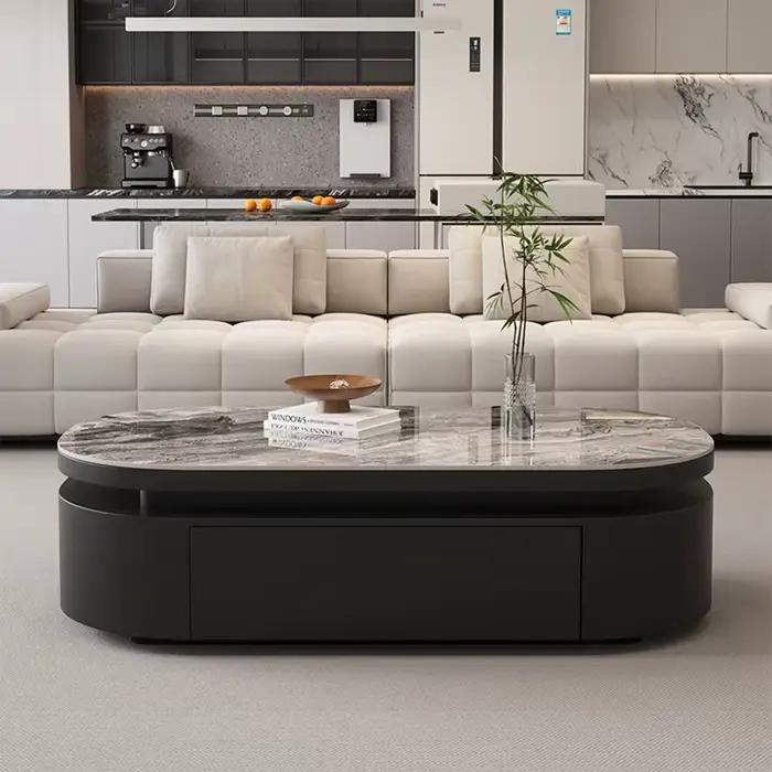 Table basse de luxe avec tiroirs, organisateur moderne pour salon, table d'appoint de rangement design, meuble de style chinois