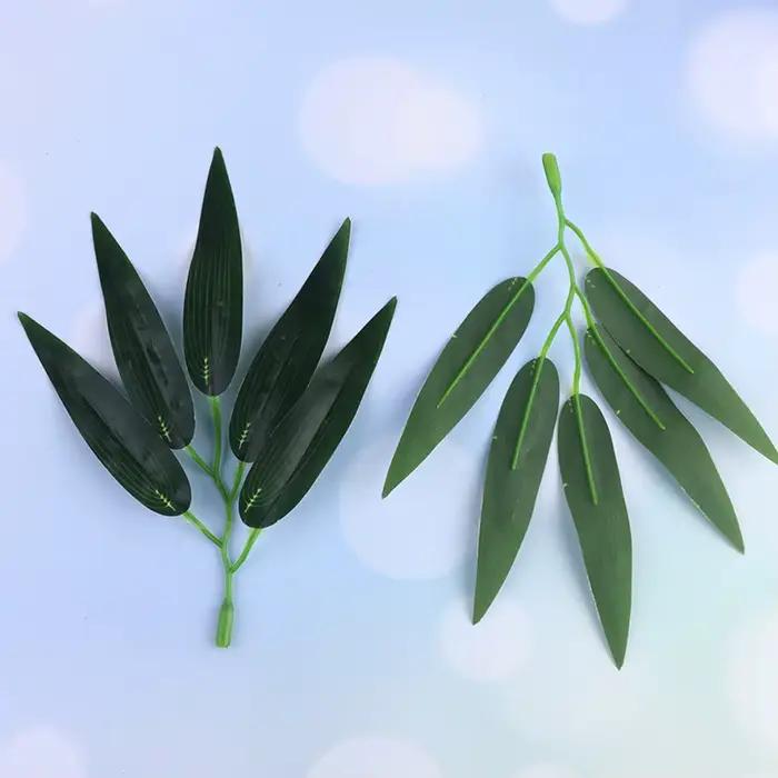 30 pièces de feuilles de bambou artificielles