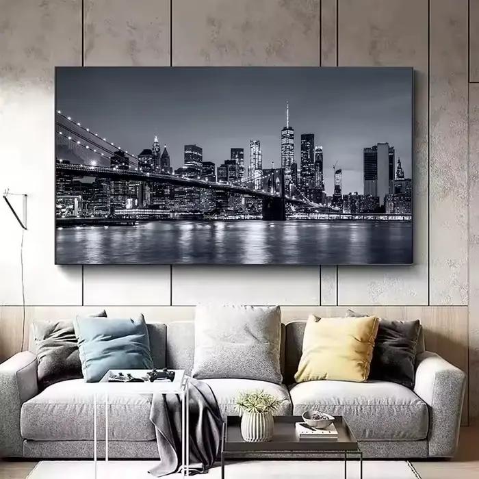 Paysage urbain Los Angeles New York Manhattan ville horizon affiche impression toile peinture mur Art Architectural décor à la maison murale