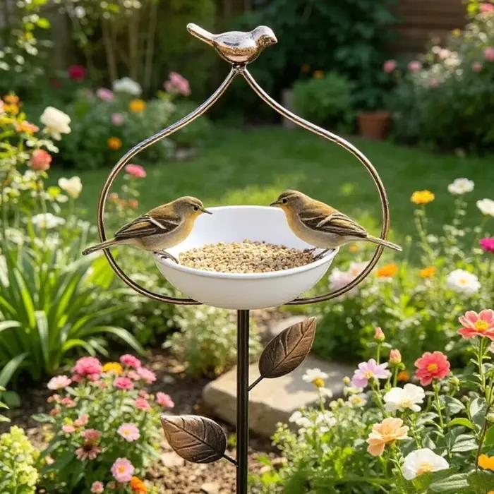 Mangeoire abreuvoir élégants pour oiseaux