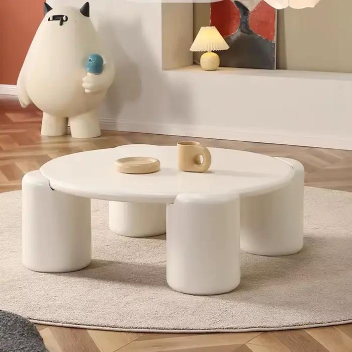 Table basse ronde tendance Kawaii Glam nordique salon