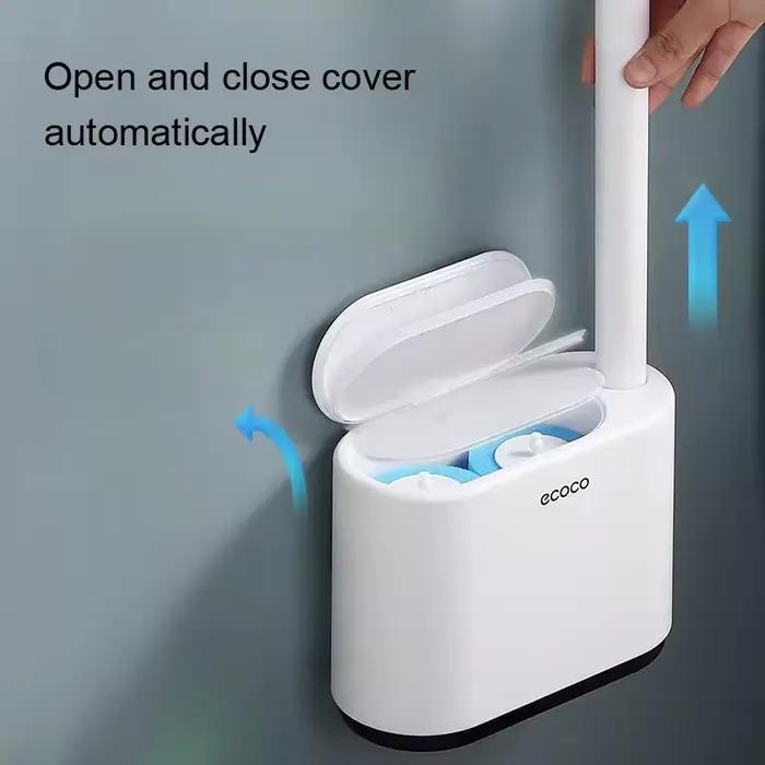 ECOCO – nettoyeur de brosse de toilette jetable, tête de brosse de toilette de remplacement, outil de nettoyage mural de WC, accessoires de salle de bains