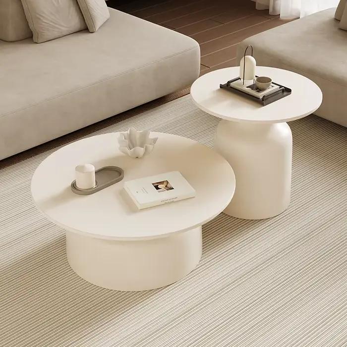Tables basses rondes blanches ornements livres salle à manger maquillage Table basse Design De luxe