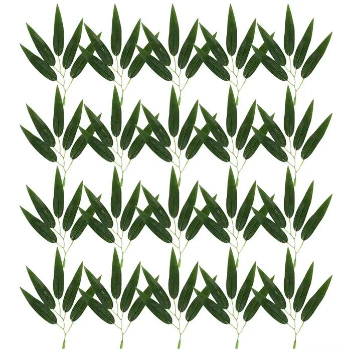 30 pièces de feuilles de bambou artificielles