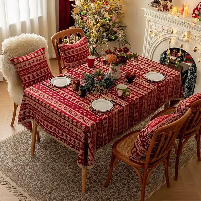Nappe rouge de noël, nappe de Restaurant d'élan
