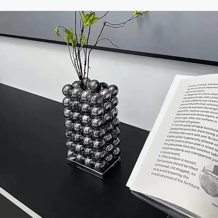 Vases à fleurs empilables en forme de boule de cristal, décoration de bureau, arrangement floral, vases géométriques modernes, décoration esthétique de la pièce