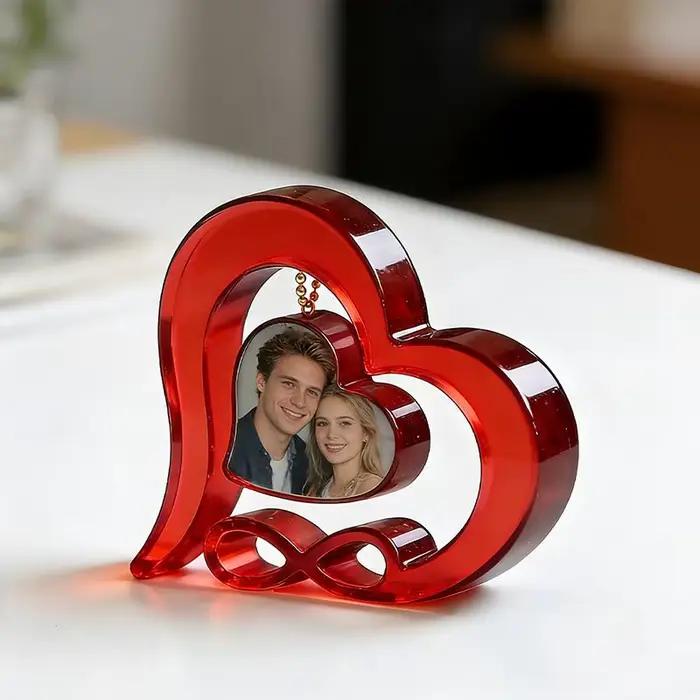 Moule en silicone en forme de cœur pour cadre photo avec base pendulaire, moule en résine époxy cristalline DIY, ornement de cadre photo DIY.