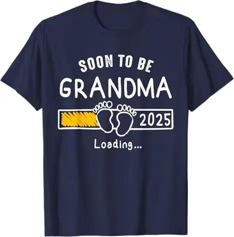 T-shirt humoristique à la mode, bientôt grand-mère 2025 chargement promu à grand-mère 2025 T-shirt cadeau humoristique, annonce de grossesse