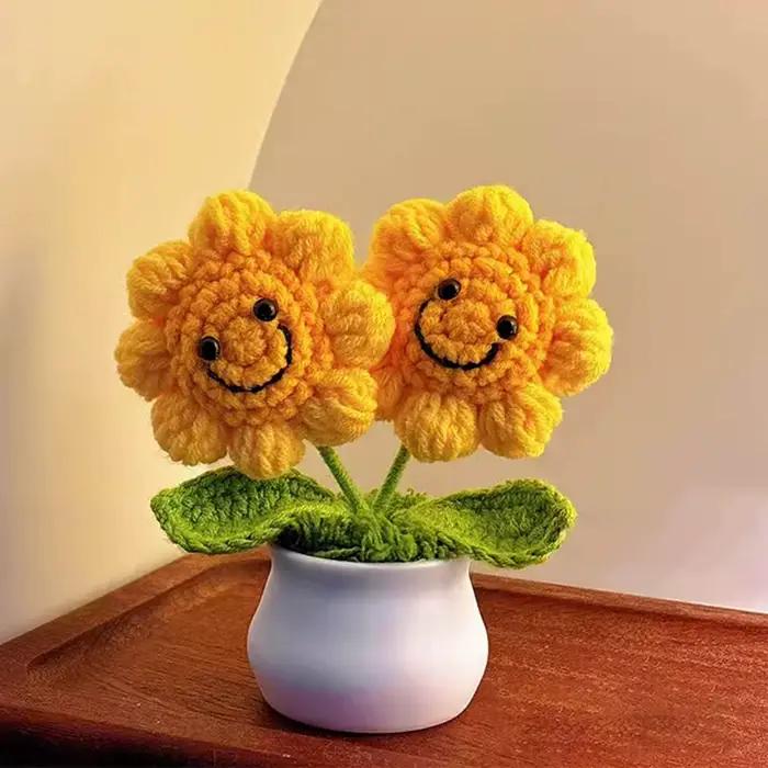Bouquet de tournesol au Crochet fait à la main