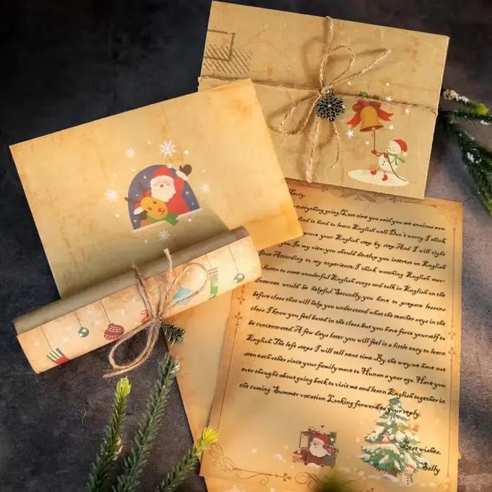 Ensemble d'enveloppes de papiers d'écriture de noël