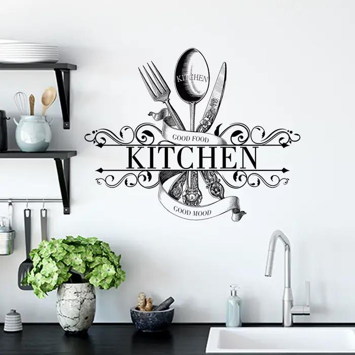 Autocollant mural de cuisine contemporain "GOOD FOOD"