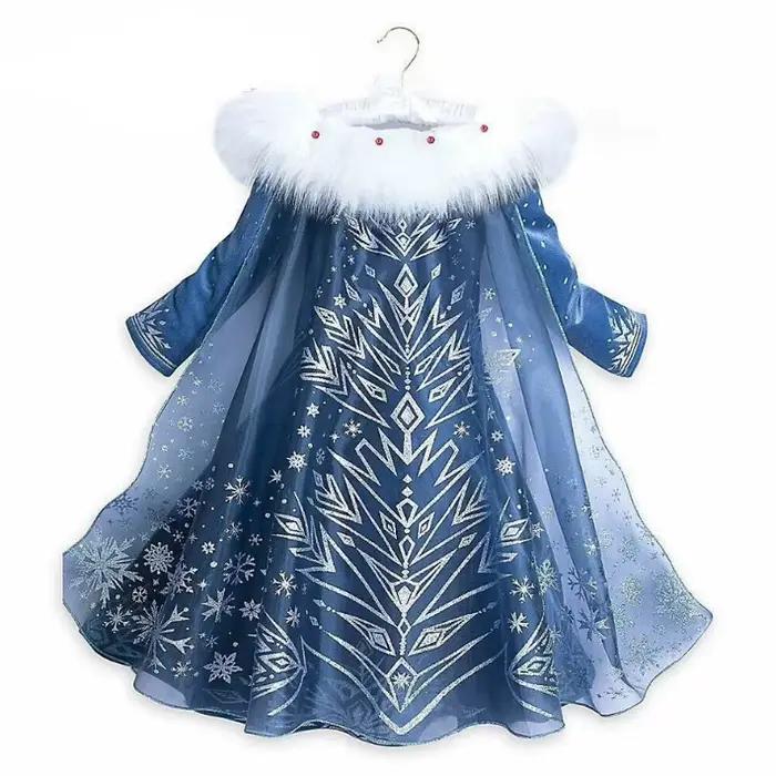 Robe Elsa pour filles, vêtements de fête Cosplay, imprimé reine des neiges Anna, robe de princesse d'anniversaire, Costume pour enfants, nouvelle collection 2024