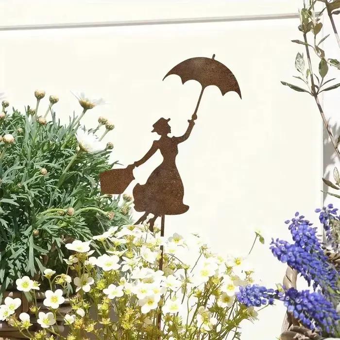 Piquet de jardin rouillé de Style Vintage