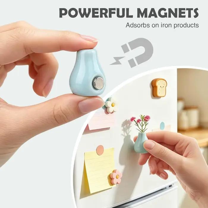 Mini Vases Magnétiques en Céramique pour Réfrigérateur