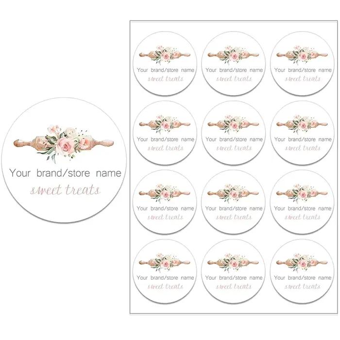 Autocollants de décoration de pâtisserie personnalisés, pâtisseries cuites au four, ajouter des autocollants personnalisés avec des autocollants de nom de fête