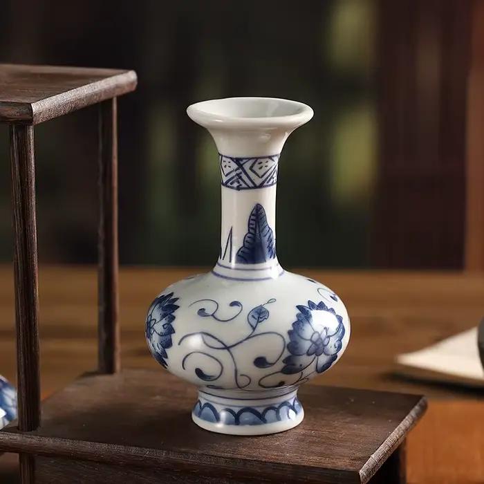 Petit Vase Vintage bleu et blanc