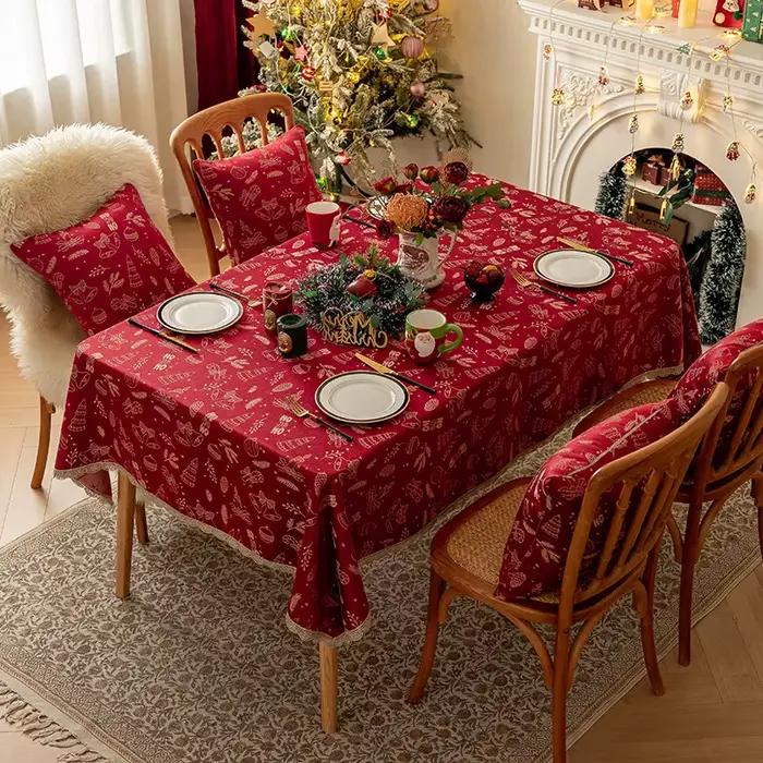 Nappe rouge de noël, nappe de Restaurant d'élan