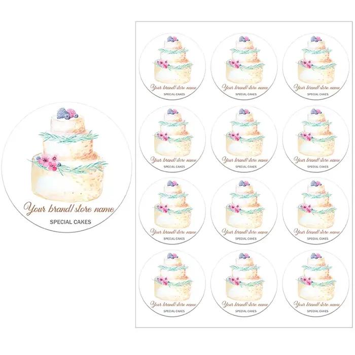 Autocollants de décoration de pâtisserie personnalisés, pâtisseries cuites au four, ajouter des autocollants personnalisés avec des autocollants de nom de fête