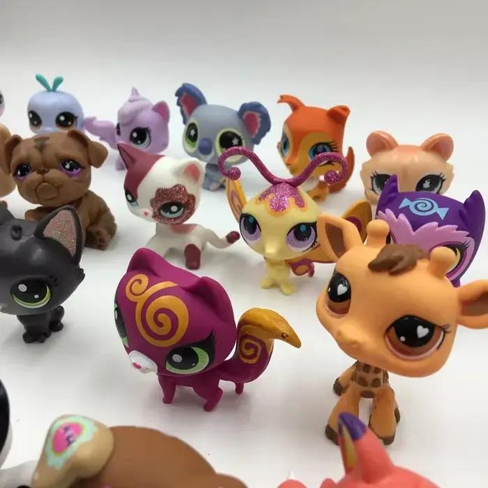 Figurines originales LPS pour animaux de compagnie, 10 pièces/lot, figurines mignonnes chat et chien, jouet bobblehead, chaton, collie, spaniel