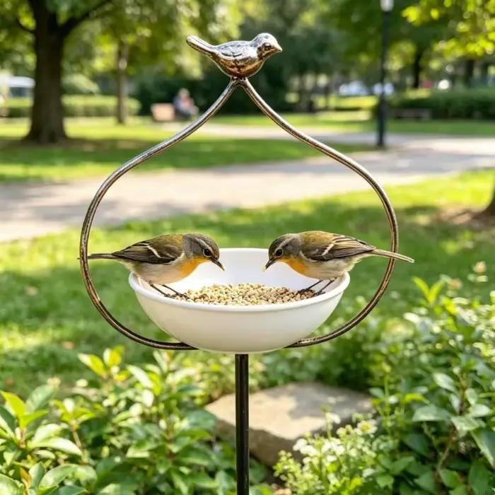 Mangeoire abreuvoir élégants pour oiseaux