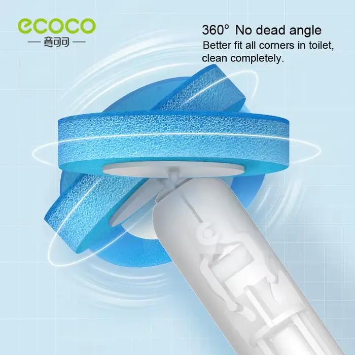 ECOCO – nettoyeur de brosse de toilette jetable, tête de brosse de toilette de remplacement, outil de nettoyage mural de WC, accessoires de salle de bains