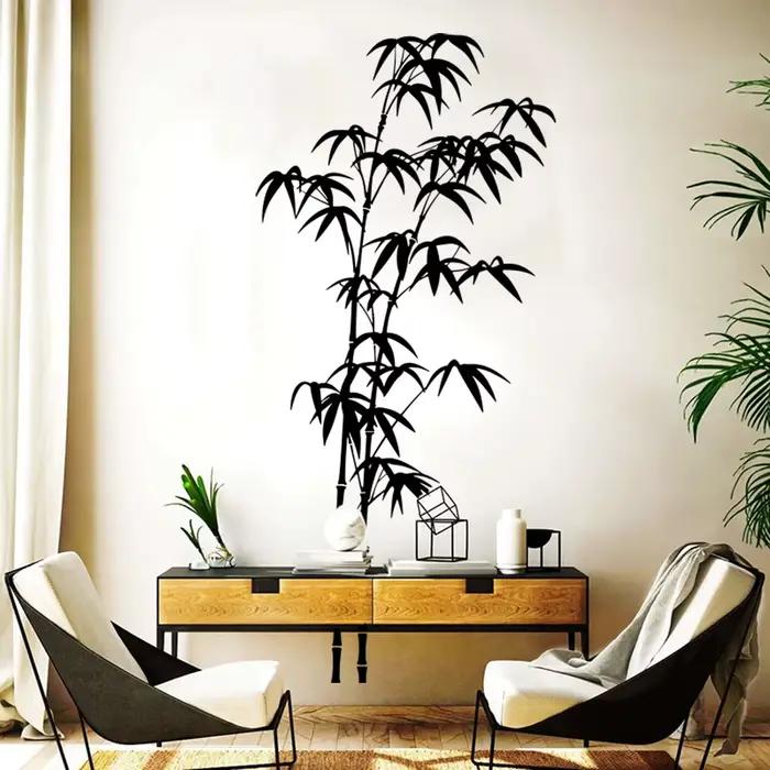 Grand autocollant mural arbre de bambou