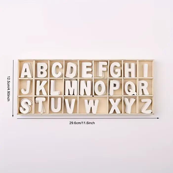 130 lettres artisanales en bois saines non peintes